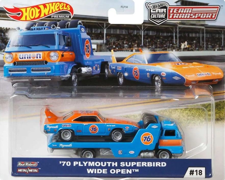 Hotwheels Team Transport #18: ’70 Plymouth Superbird & Wide Open