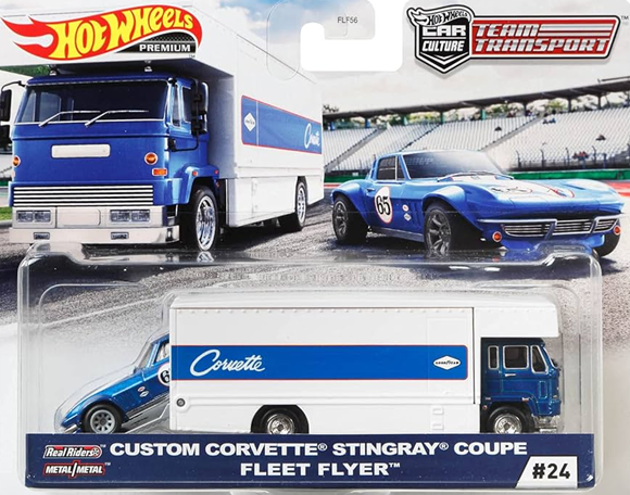 Hotwheels Team Transport #24: Custom Corvette Stingray Coupe & Fleet Flyer