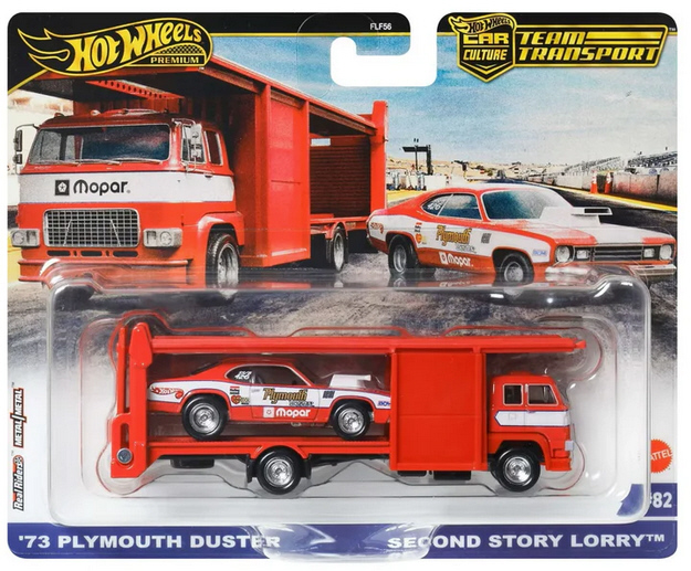 Hotwheels Team Transport #82: ’73 Plymouth Duster & Second Story Lorry