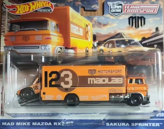 Hot Wheels Team Transport #58: Mad Mike Mazda RX3 GT & Sakura Sprinter
