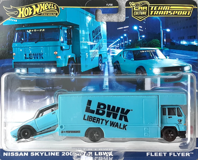 Hot Wheels Team Transport #69: Nissan Skyline 2000GT-R LBWK & Fleet Flyer