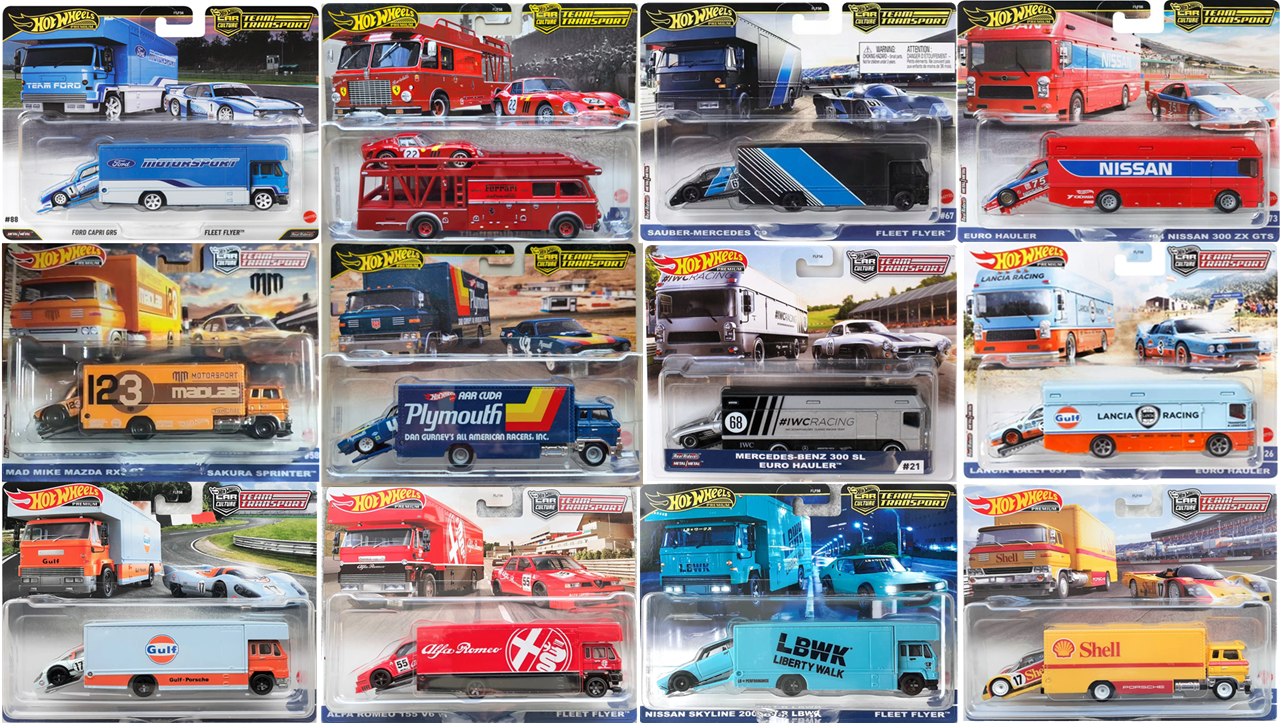 List of all the Hot Wheels Team Transport sets released